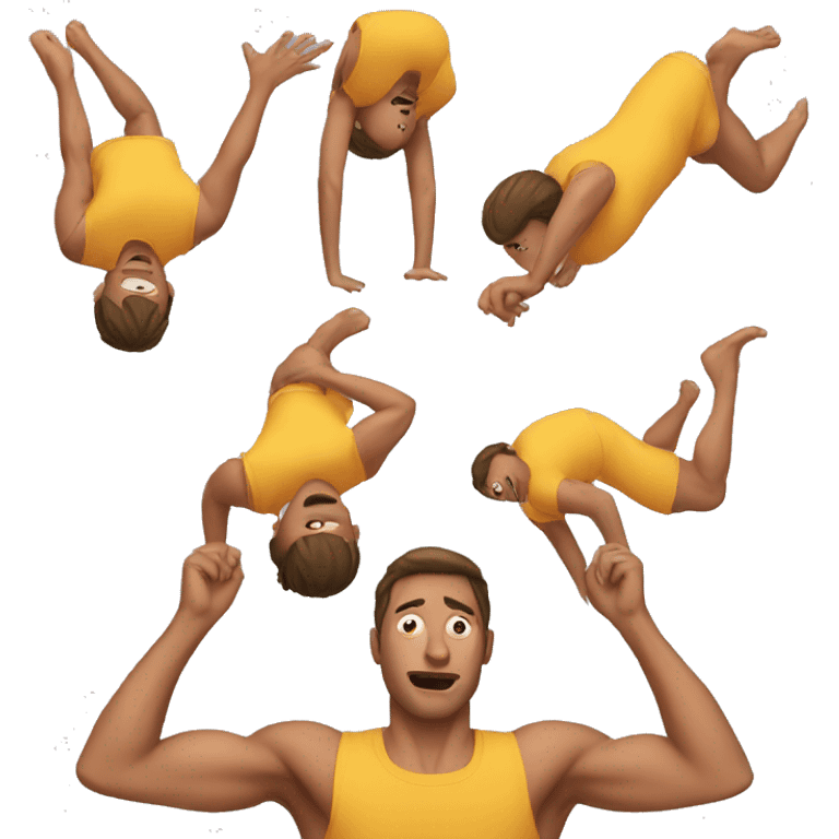 worried man doing backflip emoji