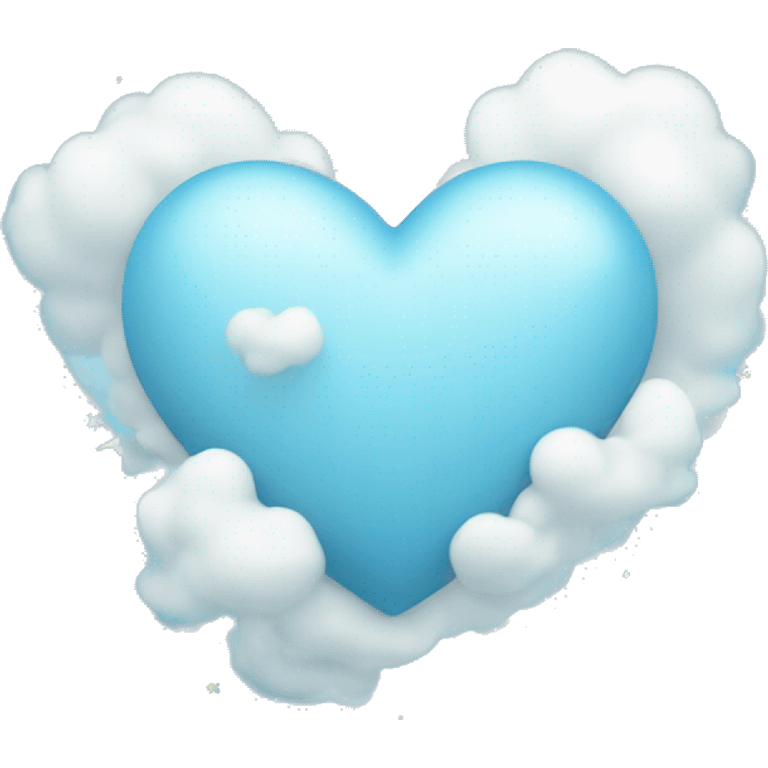 light blue heart with clouds and stars emoji