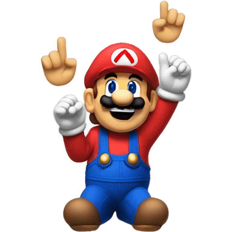 Mario holding up peace signs  emoji