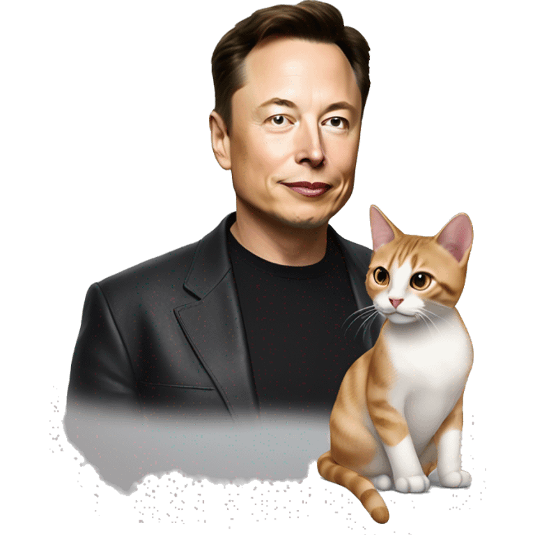 cat with elon musk emoji