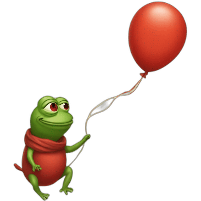 pepe giving red long elongated baloon emoji