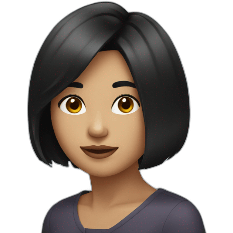 young woman with a black bob haircut emoji