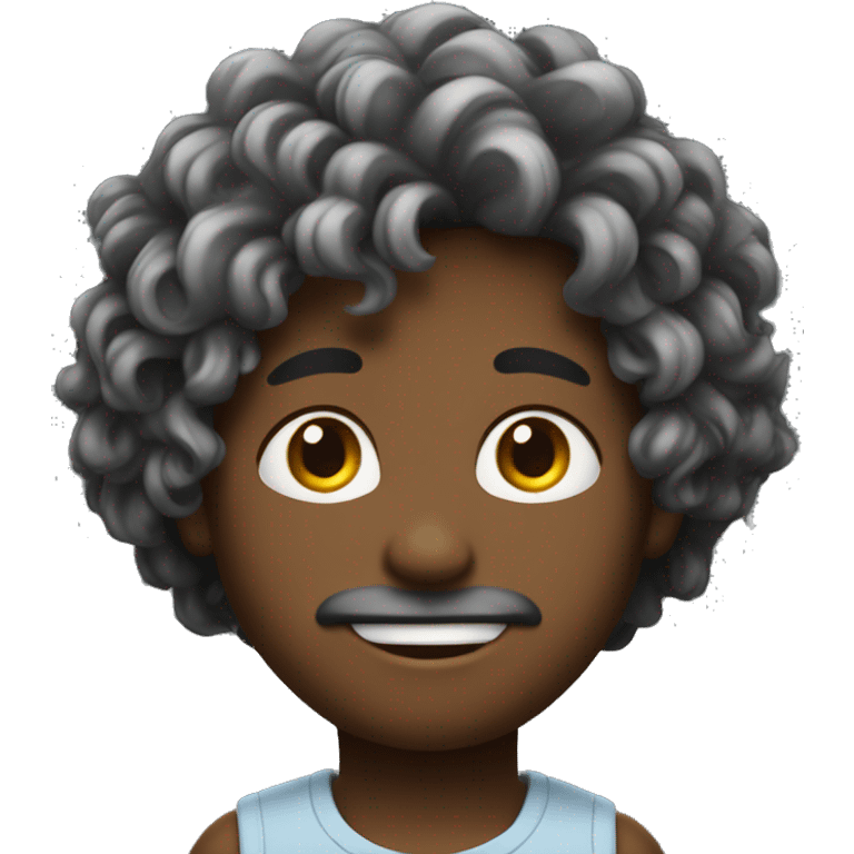 Un garçon noir avec beaucoup de cheveux locks emoji