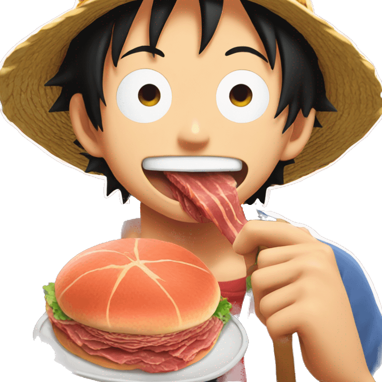 Luffy eat meat emoji