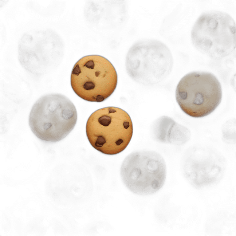 Chocolate chip cookies with ice cream emoji