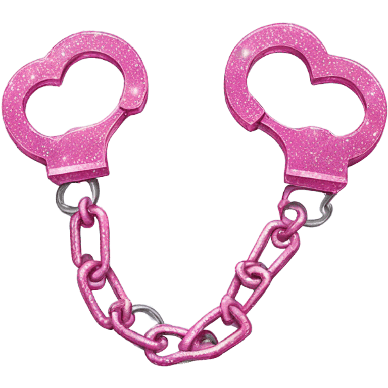 Pink handcuffs with glitter  emoji