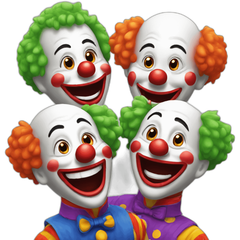 Three clowns laughing emoji