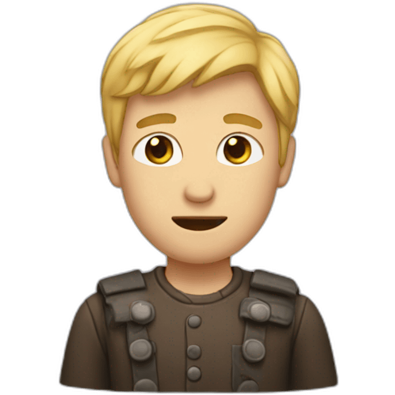 A man with blond hair and button eyes emoji