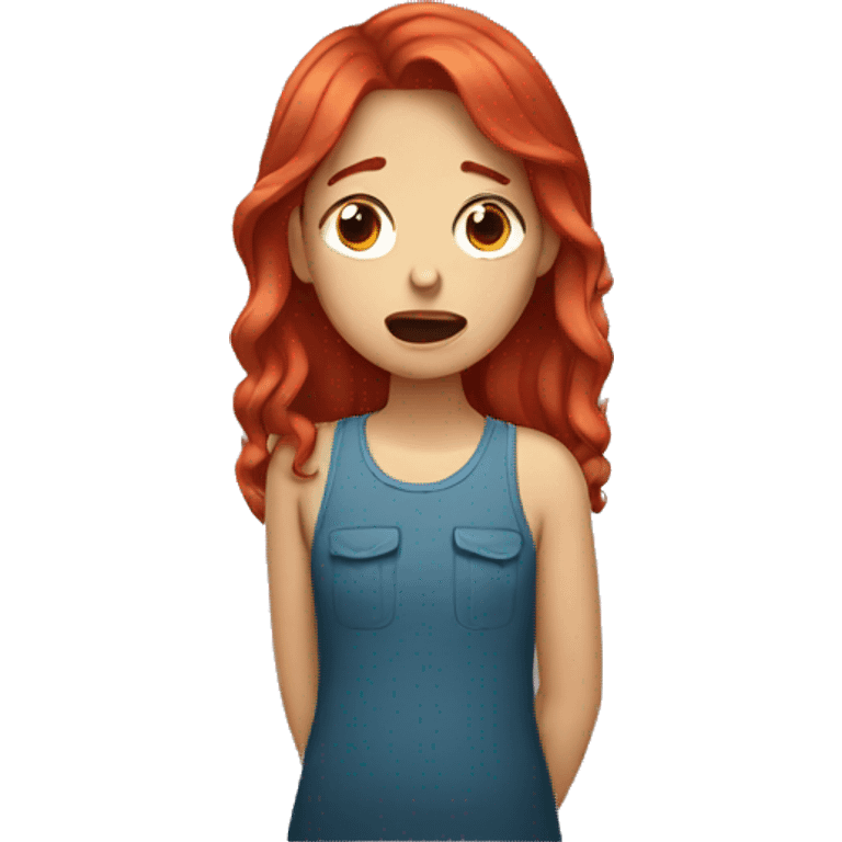 Girl with red hair crying  emoji