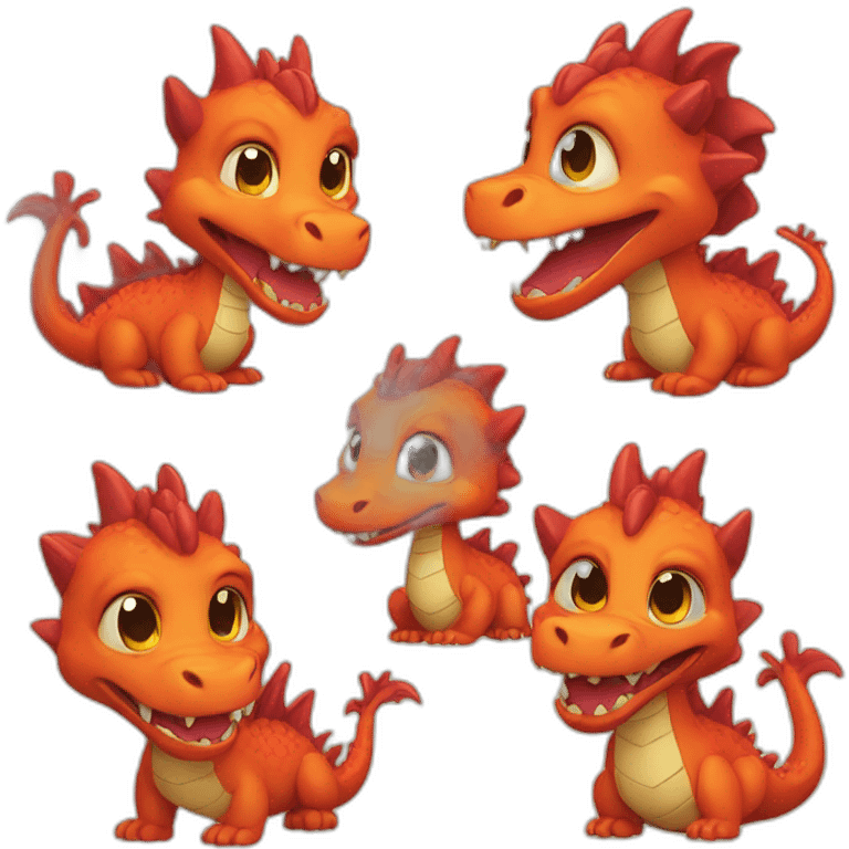 Cute dragon family emoji