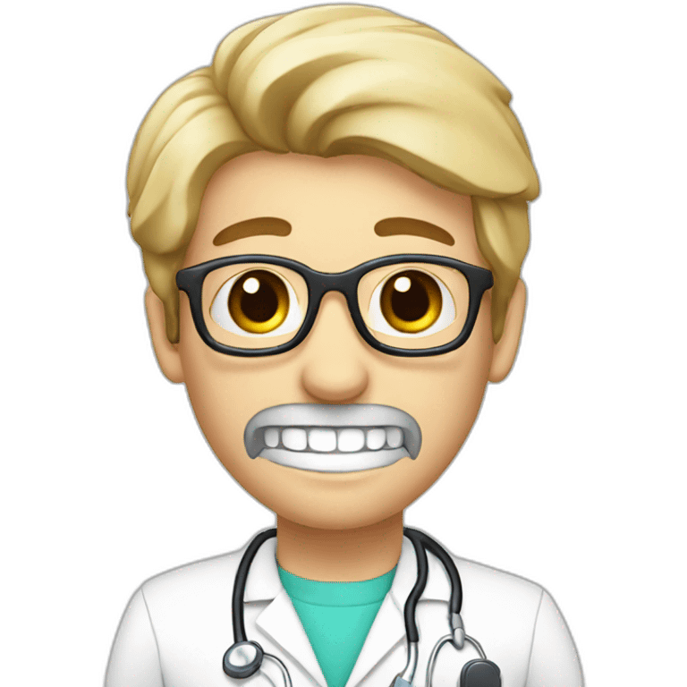 Teeth radiologist with black hear emoji