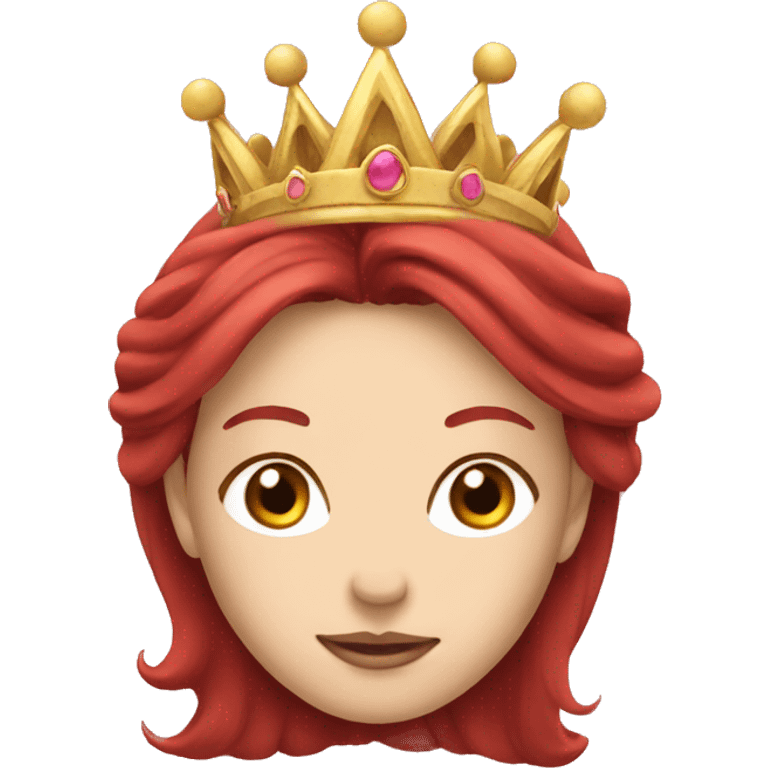 princess crown on red long hair emoji