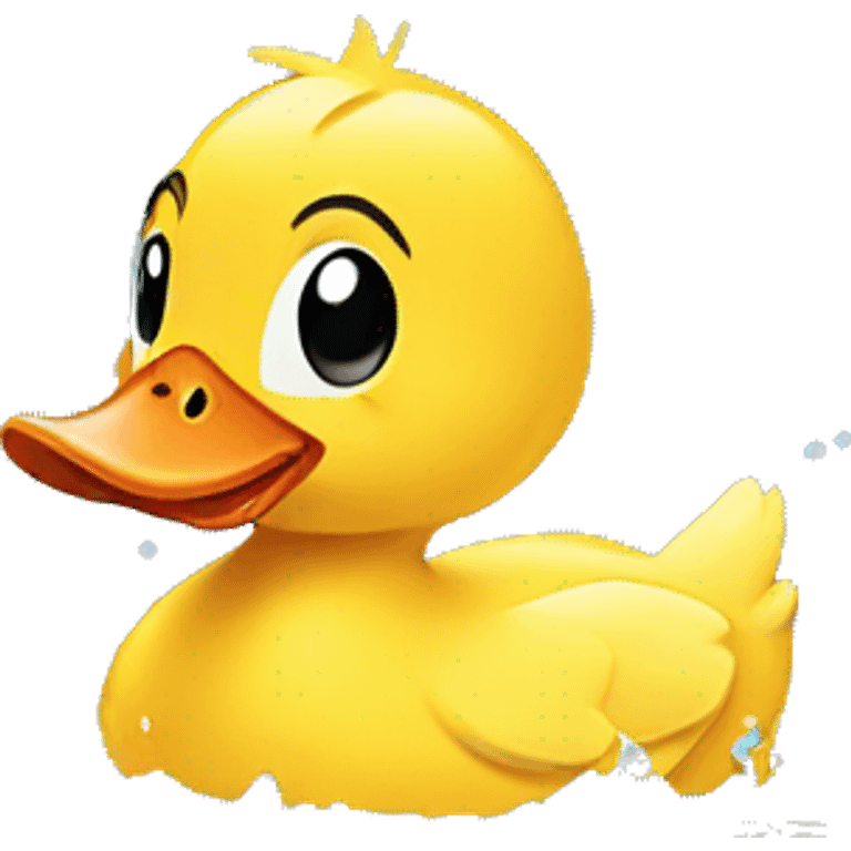 A duckling splashes in a puddle emoji