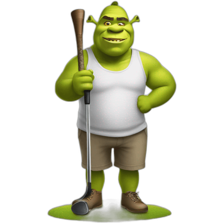 shrek with a golf club emoji