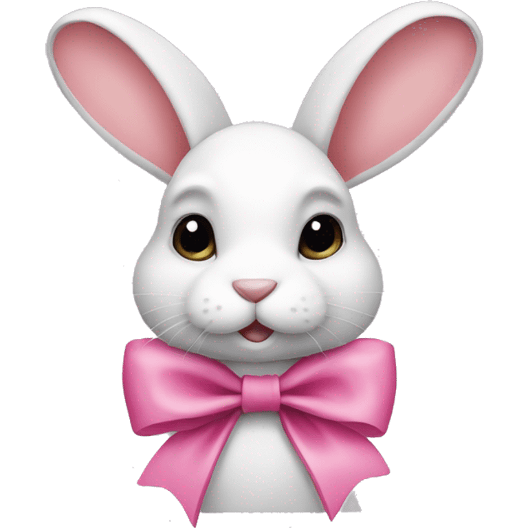 Rabbit with pink bow emoji