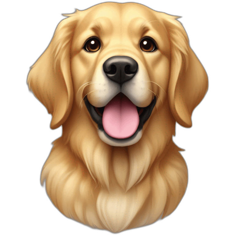 Chien golden retriver bébé dessus emoji