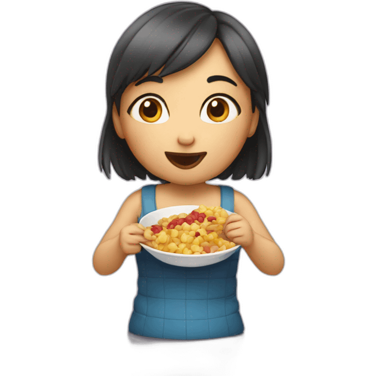 Girl eating emoji