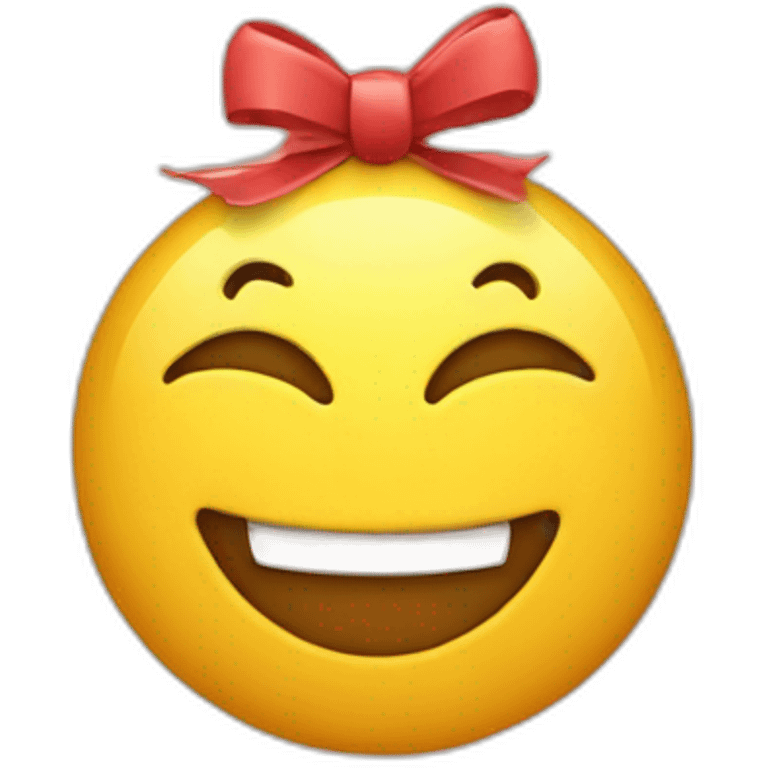 Smile Emoji with bow emoji