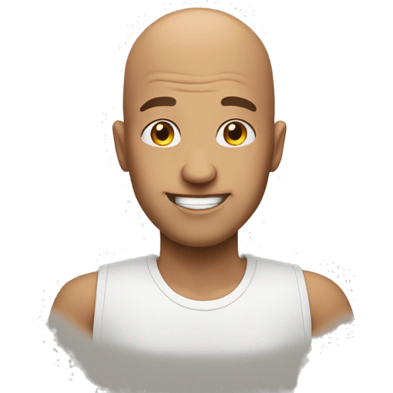 Bald head say hi emoji