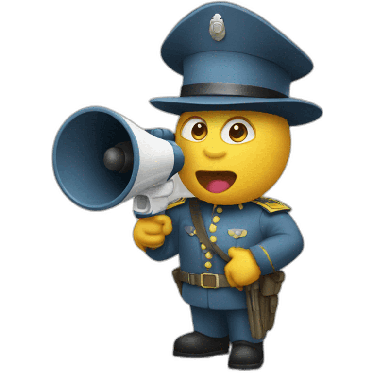 country guard with a megaphone emoji