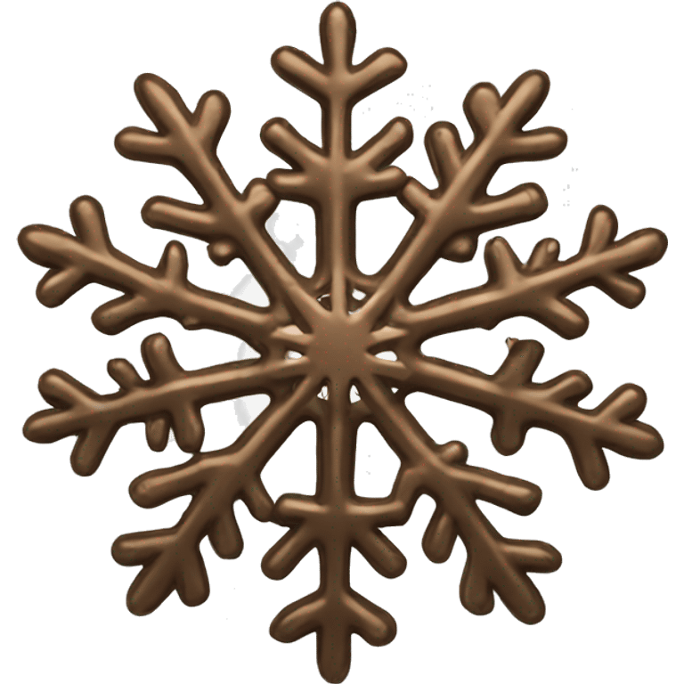 Realistic isolated dark bronze snowflake. emoji