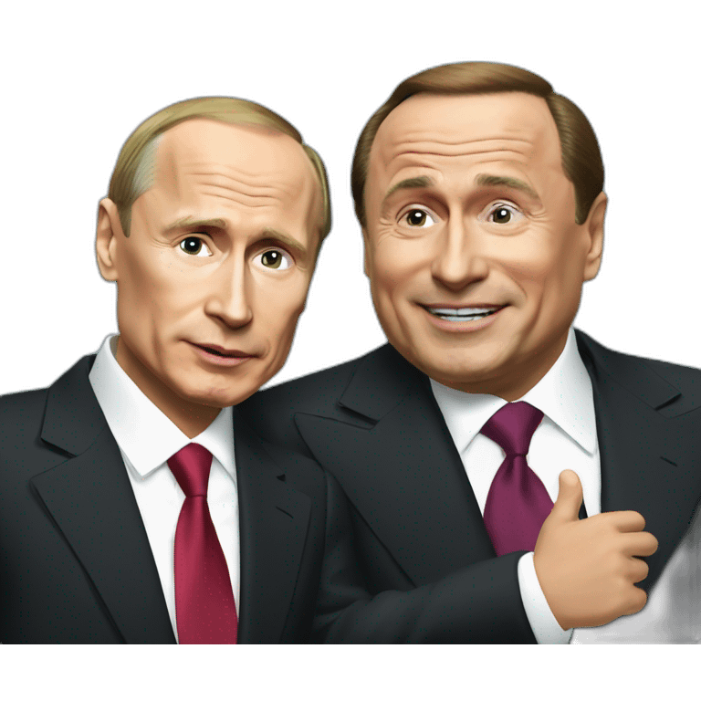 Putin and Berlusconi in a party emoji