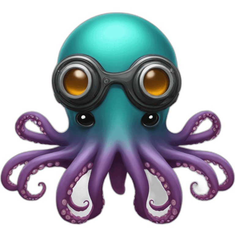 octopus with flying helmet and googles emoji