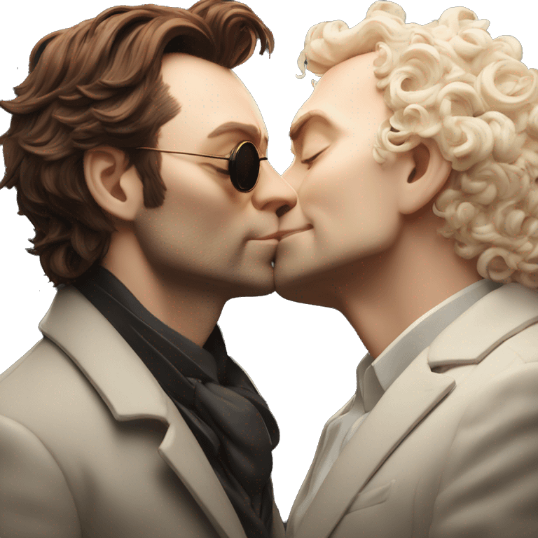 Good omens David Tennant Crowley kissing michael sheen aziraphale  emoji