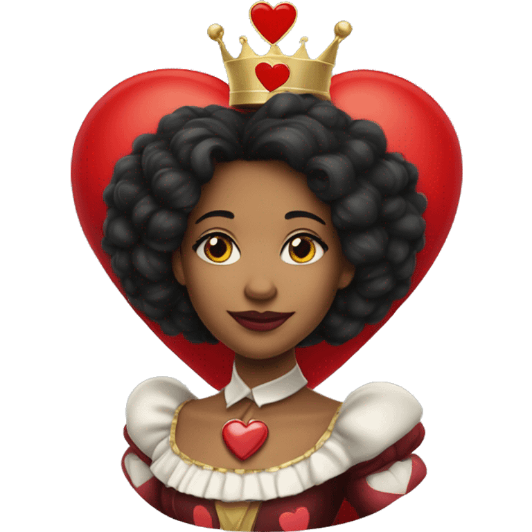 Biracial Queen of hearts emoji