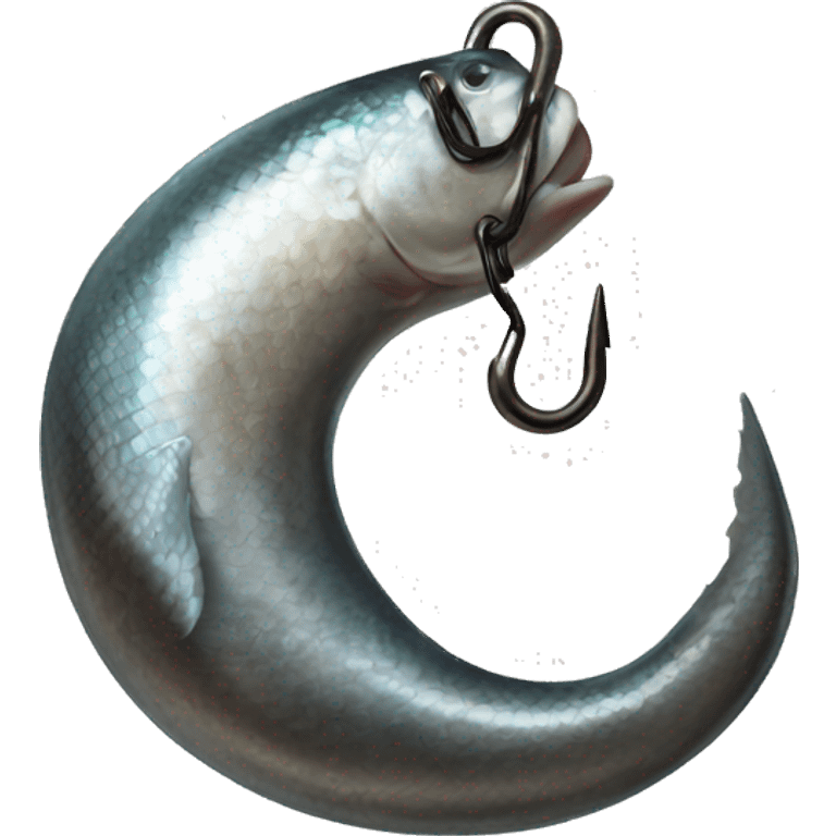 Realistic fish hook emoji