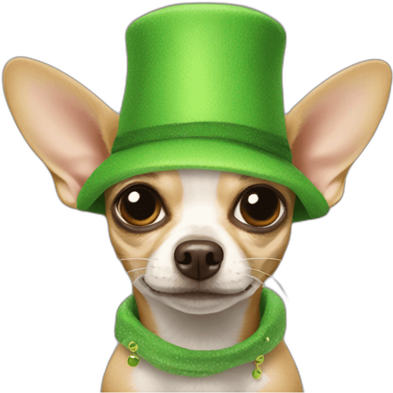 Chihuahua wearing a frog hat emoji