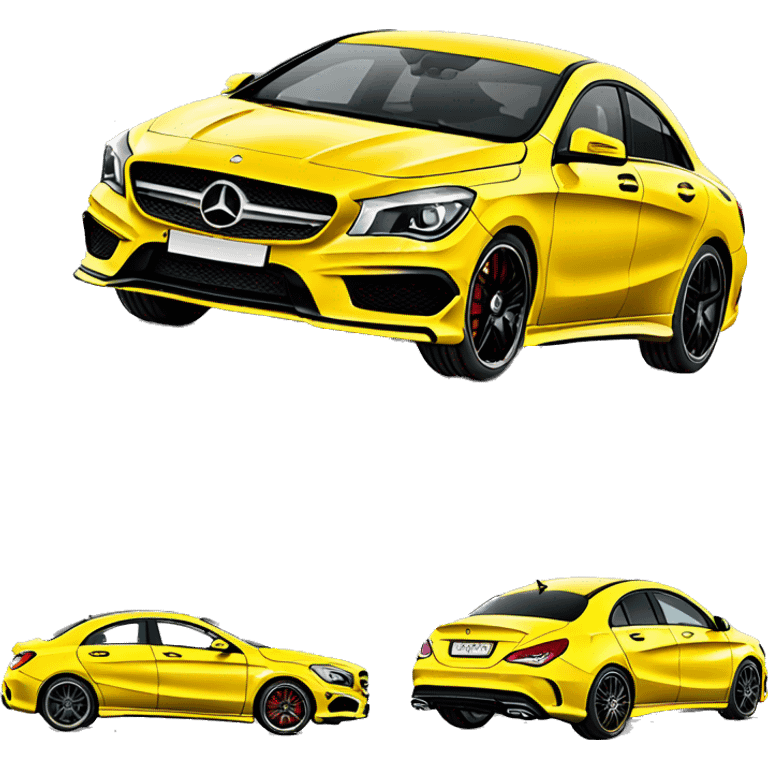 Yellow Mercedes Benz cla amg emoji