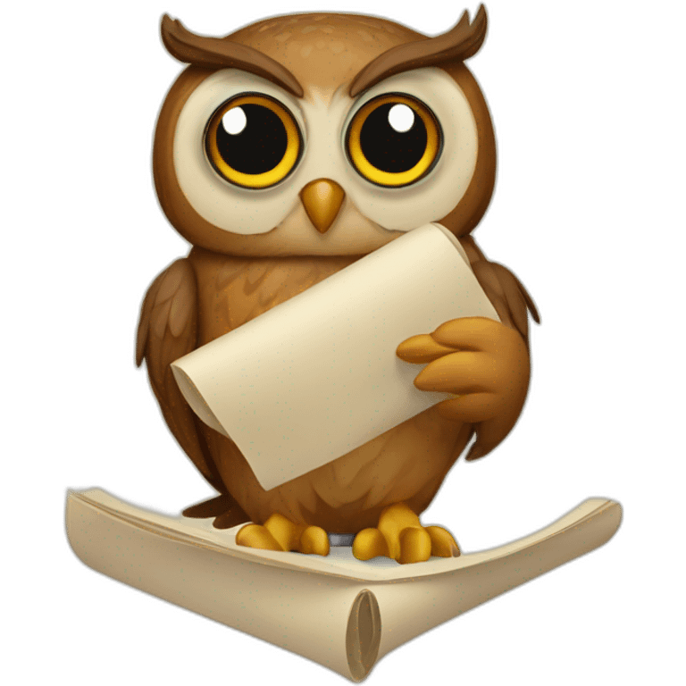 owl holding a parchment emoji