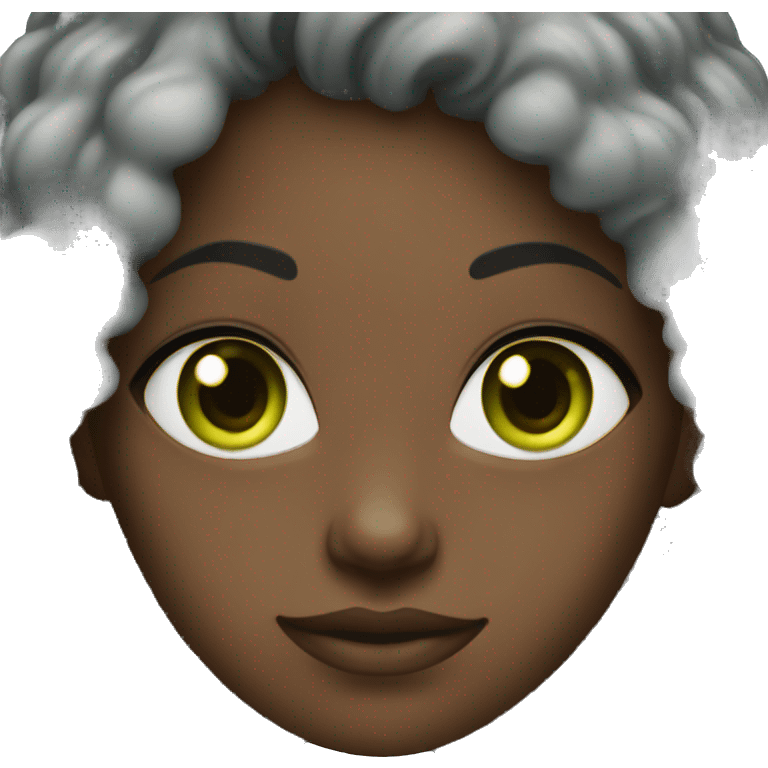 black girl with green eyes emoji