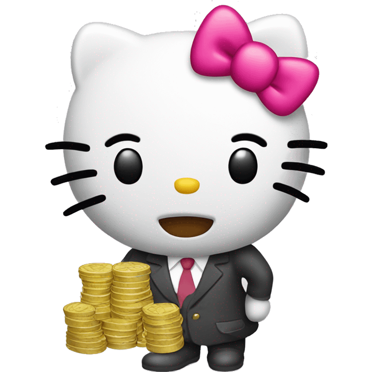 Hello kitty in debt emoji