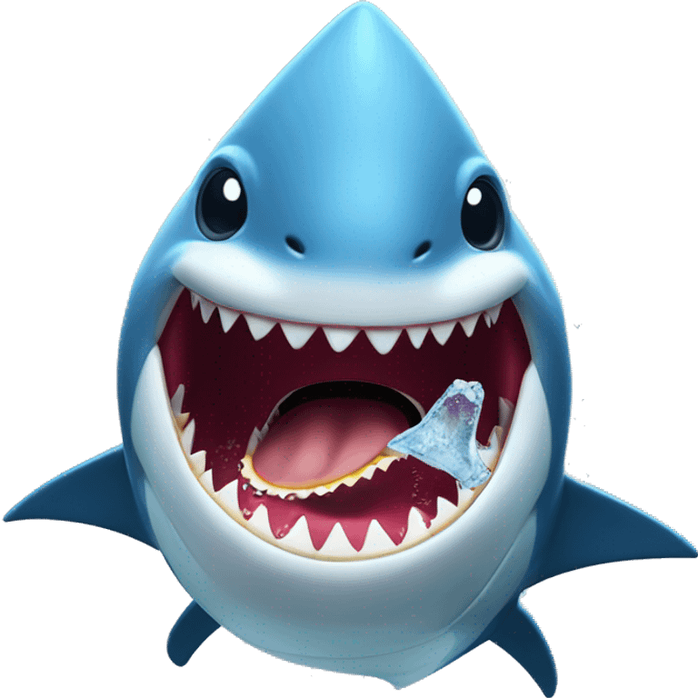 Requin qui mange une glace emoji