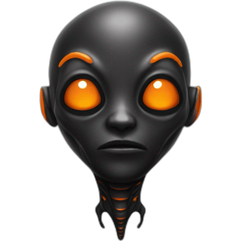 alien black with orange details emoji