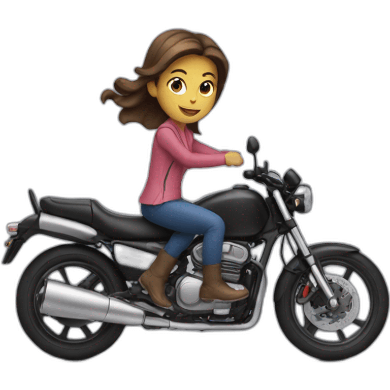 Fille qui fait de la moto emoji