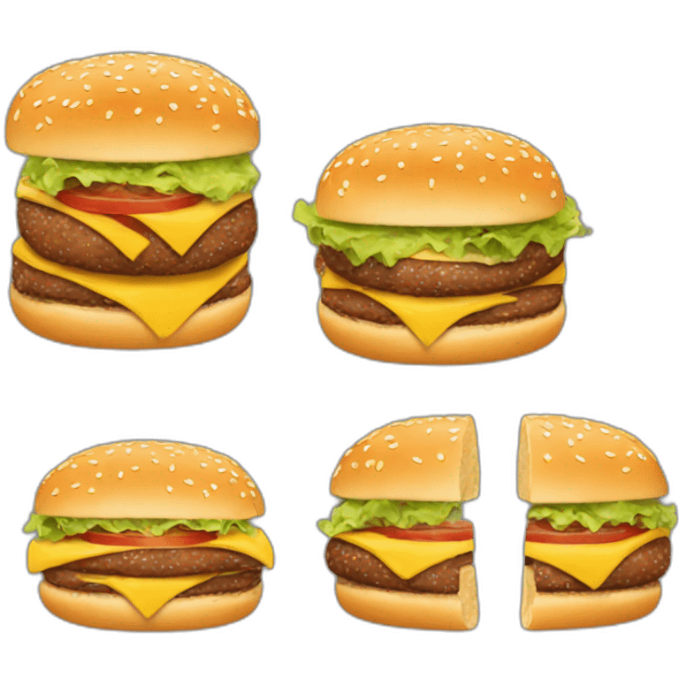 burger divided into three parts emoji