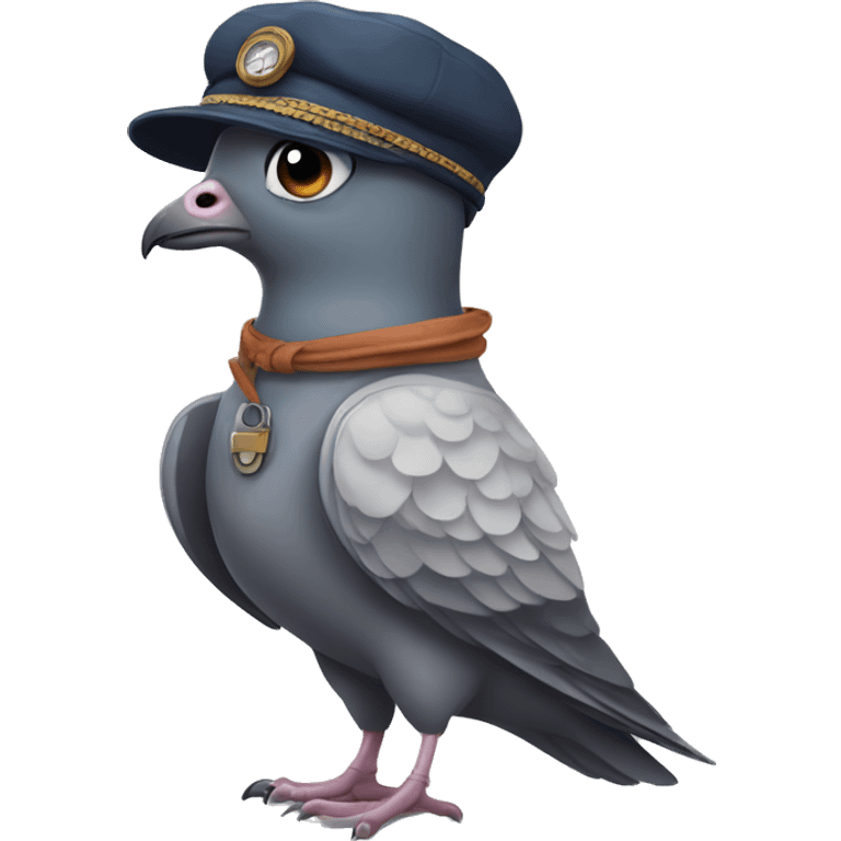 pigeon in an amelia earhart costume emoji