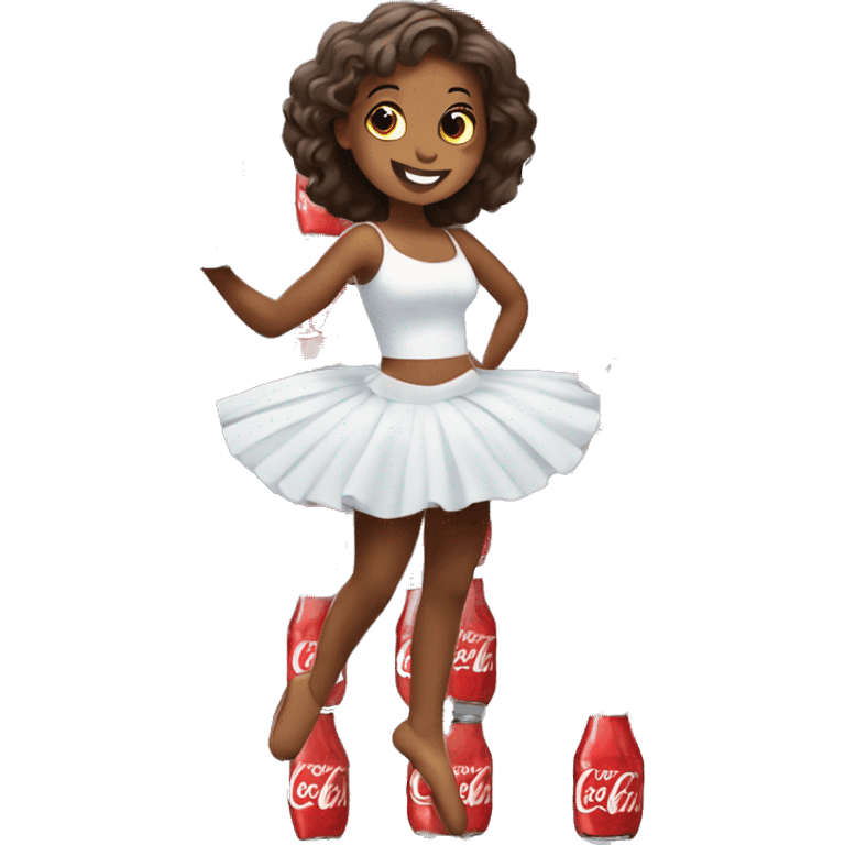 Una bailarina bebiendo una lata de Coca-Cola  emoji