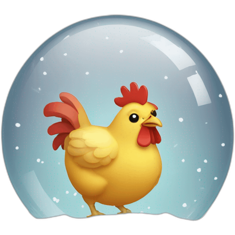 chicken in a snow globe emoji