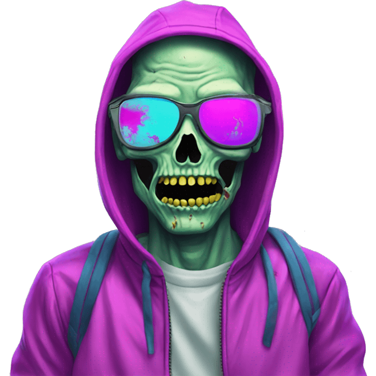 Vaporwave zombie hacker emoji