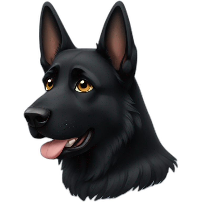 Black German shepherd with tears  emoji