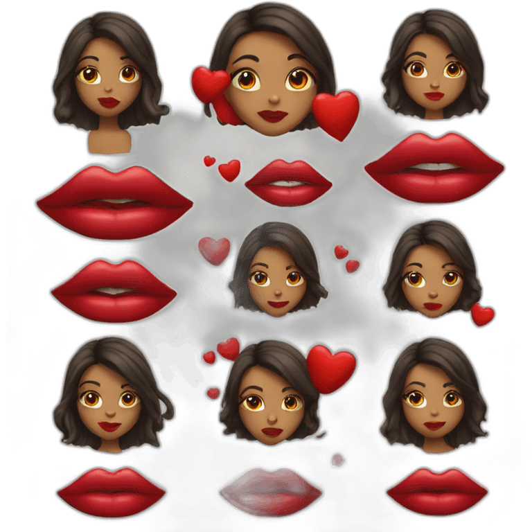 Kiss girl with red lips emoji