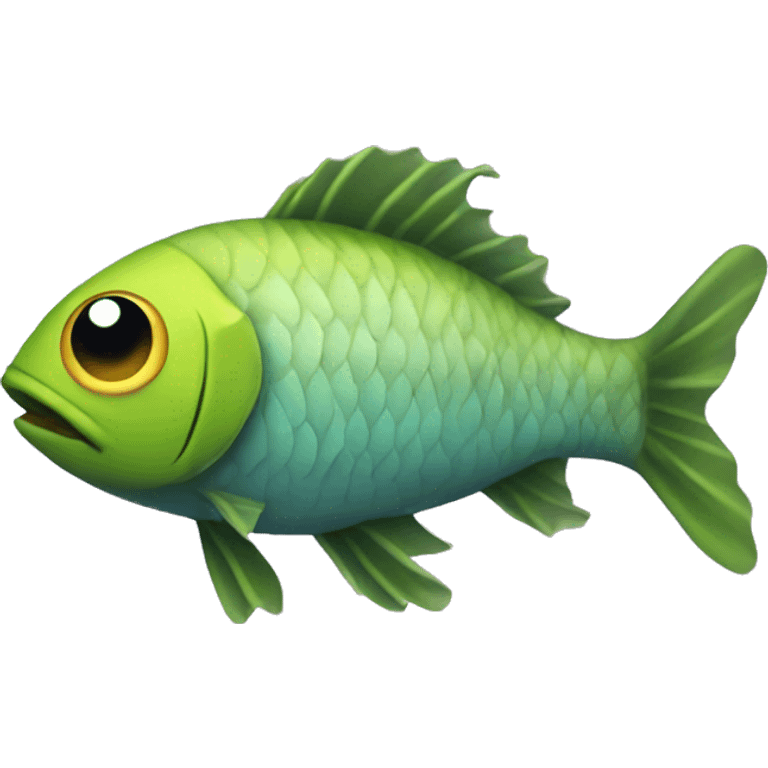 A fish with caterpiller legs emoji