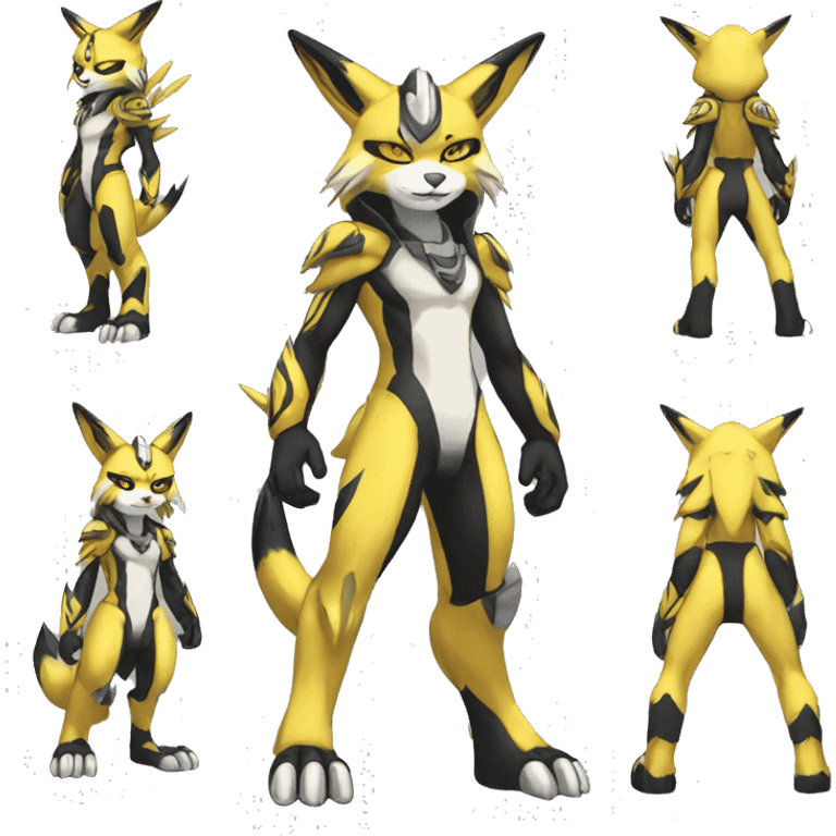 Cool Edgy Cute Kawaii Anthro Metabee Renamon Zeraora Full body emoji