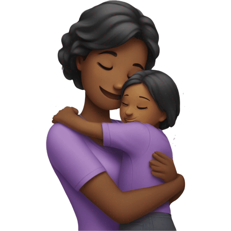 Mom hugging little girl emoji