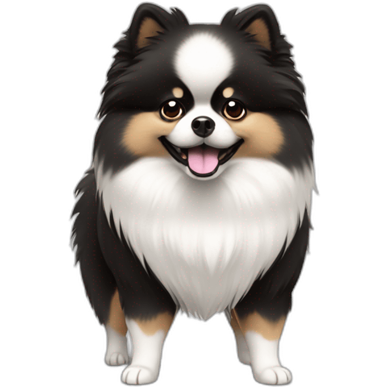 black white but white face overweight pomeranian emoji