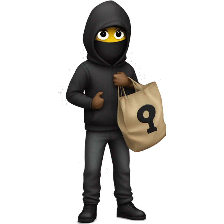 thief with a bag of money behind his back emoji